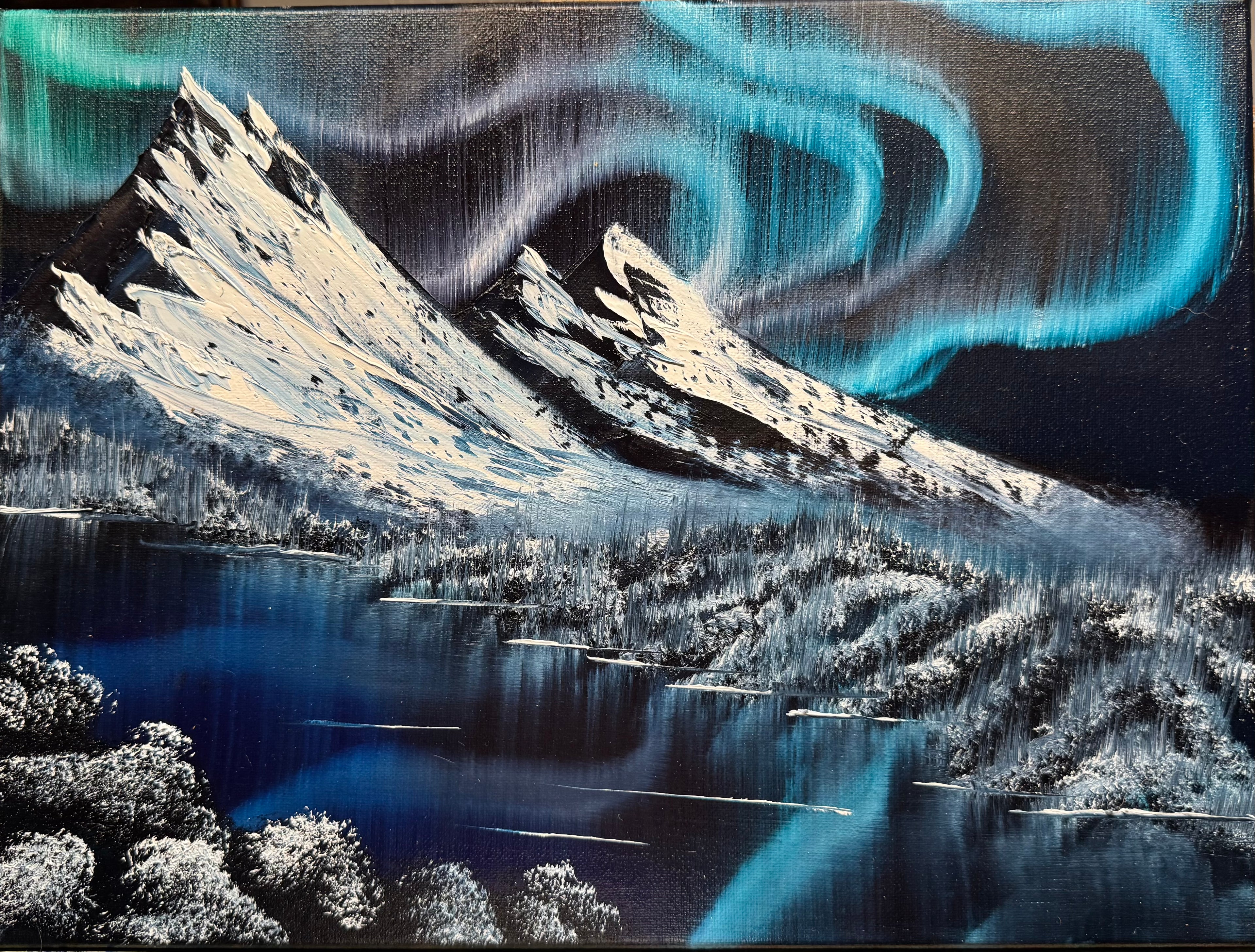 (25) Oil painting on 12x16 canvas only.