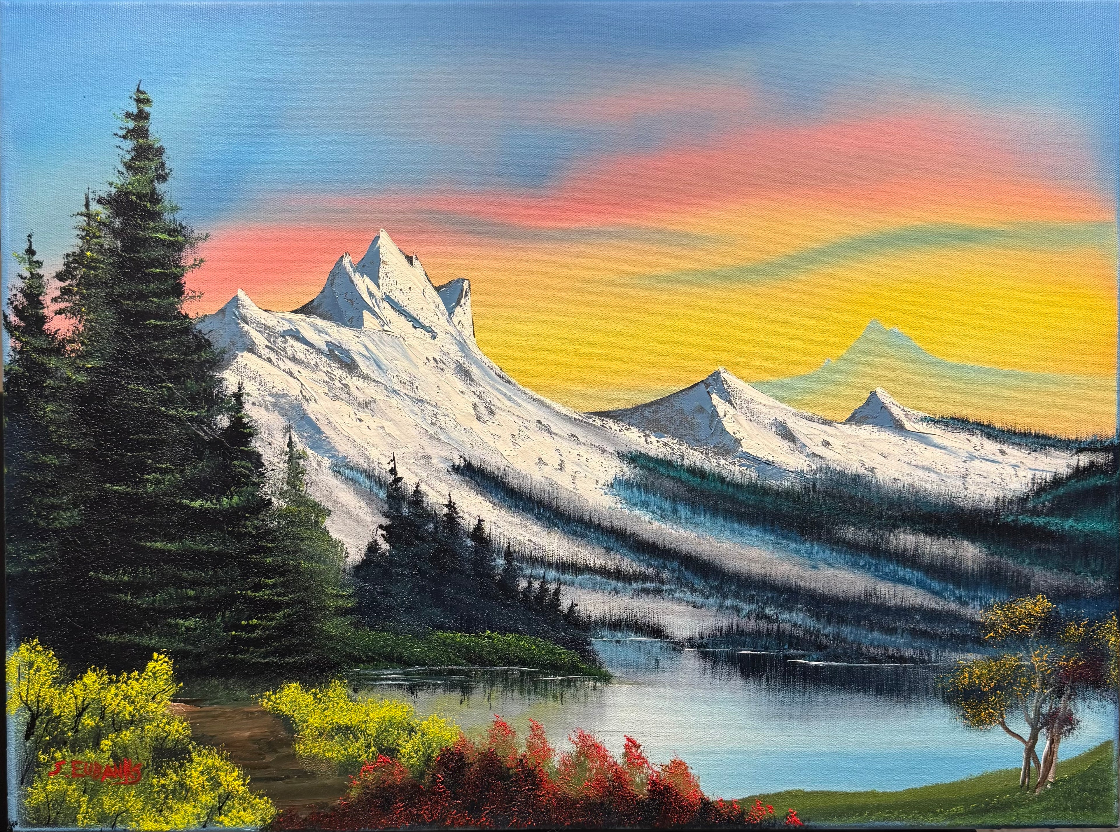AO “Mtn Sunset at Camp” 18”x24” Oil on Canvas
