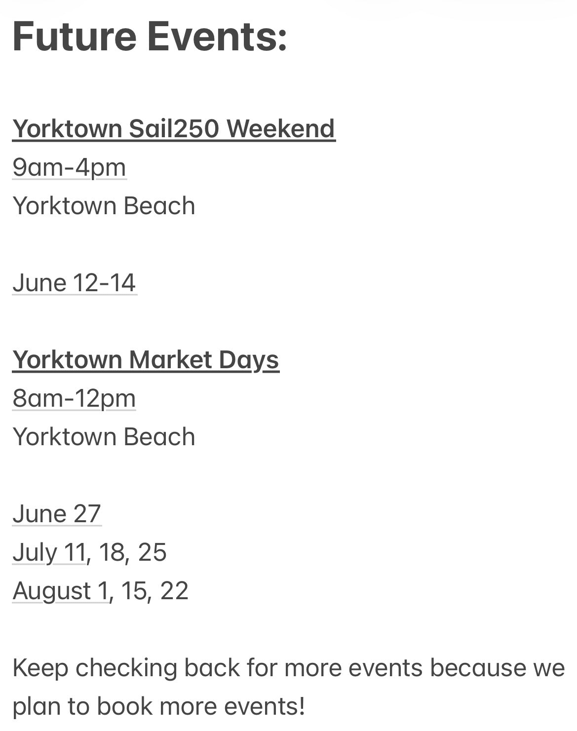 Event Schedule